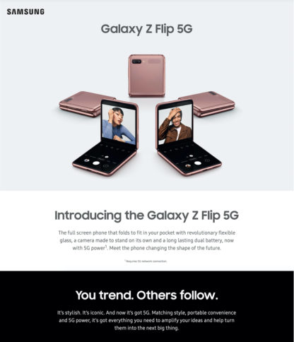 samsung flip 5g specs