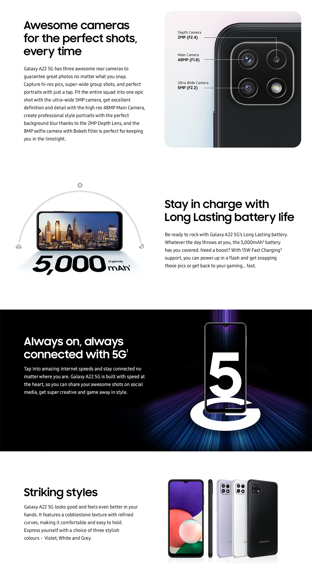 Samsung Galaxy A22 5G Handset Only Reward Mobile